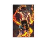 VZRSQZK Poster decorativo da parete su tela, motivo: One Piece Ace, stampa moderna, per camera da letto, 20 x 30 cm