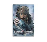 VZRSQZK Poster decorativo da parete su tela, motivo: pirati dei Caraibi, Jack Sparrow, stampa artistica su tela, poster decorativo per camera da letto, 40 x 60 cm