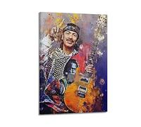 VZRSQZK Poster decorativo su tela con chitarrista Carlos Santana, poster decorativo da parete e stampa artistica moderna per la camera da letto della famiglia (60 x 90 cm)