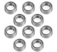 VZU Set di 10 cuscinetti a sfera, cuscinetti a sfera MR128-2RS, cuscinetti a sfera scanalati, in acciaio P0, per stampanti 3D fai da te, fresatrici, dispositivi meccanici, 8 x 12 x 3,5 mm