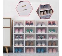 VZXATYOP Confezione da 20 grandi scatole trasparenti for scarpe contenitori impilabili e pieghevoli for organizzare scarpe con apertura frontale cassetto for armadio portascarpe