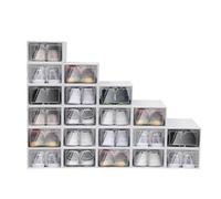 VZXATYOP Confezione Da 20 Grandi Scatole Trasparenti For Scarpe Impilabili Pieghevoli Organizer For Armadio E Portascarpe Salvaspazio