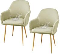 VZXATYOP Coprisedie Da Pranzo Con Schienale Curvo Impermeabil Elasticizzati Coprisedie In Stile Moderno Di Metà Secolo For Sala Da Pranzo(Beige,Set of 2)