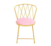 VZXATYOP Moderna Poltrona Da Toeletta Poltrona Da Trucco Con Schienale E Cuscino Morbido Piccole Poltrone Rosa For Camera Da Letto Spogliatoio Salone Gambe In Metallo Dorato
