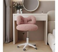 VZXATYOP Poltrona da trucco con ruote e graziosi schienali a farfalla comoda poltrona da trucco con ruote for soggiorno camera da letto altezza regolabile(Pink)
