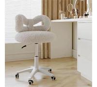 VZXATYOP Poltrona da trucco con ruote e graziosi schienali a farfalla comoda poltrona da trucco con ruote for soggiorno camera da letto altezza regolabile(Grey)