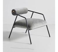 VZXATYOP Poltrona moderna minimalista con struttura in ferro for soggiorno, camera da letto ristorante balcone divano singolo morbida comoda sedia da lettura for colazione(Gray Fabric)