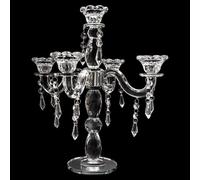 VZXATYOP Portacandele in Cristallo Vintage A 5 Bracci for Candele Coniche E Candele Elettroniche Centrotavola for Casa Matrimoni Eventi E Feste