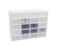 VZXATYOP Scatole Portascarpe 24 Pezzi In Plastica Trasparente Impilabili Pieghevoli Organizer For Scarpe Con Cassetto Apertura Frontale Contenitori Portascarpe(20Pcs)