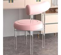 VZXATYOP Sedia da pranzo con schienale acrilico moderna sedia da toeletta minimalista sgabello confortevole cristallo trasparente senza braccioli for camera da letto sala da pranzo ufficio(Pink)