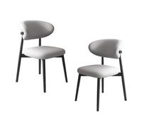VZXATYOP Sedie da pranzo moderne con cuscini di seduta spessi morbidi gambe in legno massello robuste imbottite comode for soggiorno di tutti giorni(Light Gray+Black Legs,Set of 2)
