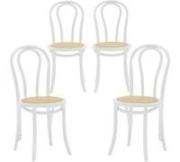 VZXATYOP Set Di 2 Sedie Da Pranzo In Legno Curvato Realizzate A Mano In Rattan For Sala Da Pranzo Bistrot Completamente Assemblate(White,4PCS)