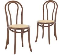 VZXATYOP Set Di 2 Sedie Da Pranzo In Legno Curvato Realizzate A Mano In Rattan For Sala Da Pranzo Bistrot Completamente Assemblate(Brown,2PCS)