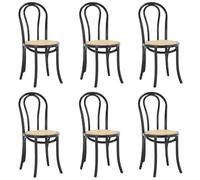VZXATYOP Set Di 2 Sedie Da Pranzo In Legno Curvato Realizzate A Mano In Rattan For Sala Da Pranzo Bistrot Completamente Assemblate(Black,6PCS)