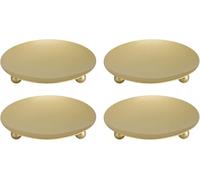 VZXATYOP Set di 4 Eleganti Piatti Portacandele Dorati Spazioso Vassoio in Ferro Battuto Portacandele Stabile Decorazione for Ufficio E Camera da Letto(6.8CM)