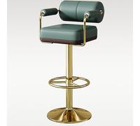 VZXATYOP Sgabelli da bar girevoli con altezza regolabile, schienale con sedie a isola imbottite in PU e poggiapiedi for bar e pub(Green+gold)