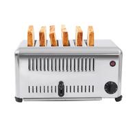 VZXATYOP Tostapane Commerciale in Acciaio Inox 6 fette tostapane Elettrico a Scomparsa Piano di Lavoro Tempo di tostatura rapido di 5 Minuti con Vassoio for ristoranti Bar(Silver-1)