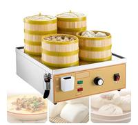 VzxCrue Vaporizzatore Elettrico Commerciale Dim Sum, Vaporizzatore Elettrico A Due/Quattro/Sei Fori, con Allarme di Combustione A Secco,per Cucinare 4Holes