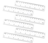 VZXQX Set di 6 Righello in Plastica, 15 cm Righelli Trasparente Diritto con Scala Metrica e Pollici, Righello Piccolo Strumento di Misura per Bambini, Studenti, Scuola, Uficio e Casa
