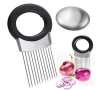 VZXZXE Taglierina per cipolla, supporto per cipolle in acciaio inox, adatto per tagliare patate, carote, cipolle, verdure, carne, ecc