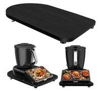 VZXZXE Tavola scorrevole per Bimby TM7 con ruote a 360° e fermaporta di sicurezza - Piedini in gomma antiscivolo per una maggiore stabilità - Tavola in bambù di alta qualità per spostarsi senza sforzo