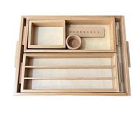 VZZCGJVT Montessori Matematica Aiuto Didattico Perline Gioco, Decimale Gioco Bancario Set con Tappetino per L'educazione Precoce, Giallo,Tray