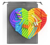 VZZCGJVT Pannello di attività sensoriali Montessori, Trainer per l'integrazione sensoriale del Bambino, calmante per l'ansia, l'ADHD e l'autismo,Rainbow Colors,Heart Shaped