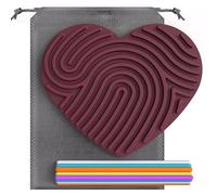 VZZCGJVT Pannello di attività sensoriali Montessori, Trainer per l'integrazione sensoriale del Bambino, calmante per l'ansia, l'ADHD e l'autismo,Burgundy,Heart Shaped