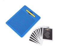 VZZCGJVT Tavolo da Disegno Fai-da-Te con Sfera Magnetica in Acciaio Montessori, riscrivibile: Include Lavagna Magnetica, Penna Stilo attaccata, 20 Carte Idee a Doppia Faccia,Blu,Rectangle