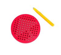 VZZCGJVT Tavolo da Disegno Fai-da-Te con Sfera Magnetica in Acciaio Montessori, riscrivibile: Include Lavagna Magnetica, Penna Stilo attaccata, 20 Carte Idee a Doppia Faccia,Rosso,Circle