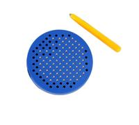 VZZCGJVT Tavolo da Disegno Fai-da-Te con Sfera Magnetica in Acciaio Montessori, riscrivibile: Include Lavagna Magnetica, Penna Stilo attaccata, 20 Carte Idee a Doppia Faccia,Blu,Circle