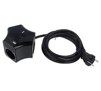 W-30018 Cavo di prolunga 3 x 1,5 mm² Boccole Schuko: 5 PVC nero 2 m PLASTROL