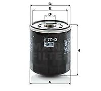 Filtro olio MANN-FILTER W 7043