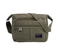 W&G traveler Rfid Borsa Sathel con portafoglio integrato e fondina per telefono, borsa a tracolla antifurto con portaborraccia, zainetto multiuso, uso quotidiano, Tasche multiple, verde militare
