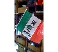 W gli Alpini bandierina 20x30 con astina