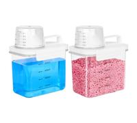 W&H 2 contenitori per detersivi con misurino, 1100 ml, dispenser per detersivi ermetici, scatola per detersivi morbidi