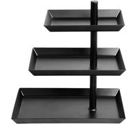 W&H Alzata a 3 ripiani, con angolo regolabile, colore nero, per intrattenimento e feste, in acciaio inox, per dessert, torte, dolci, biscotti, frutta - riutilizzabile
