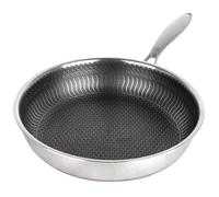 W&H Padella in acciaio inox, 28 cm, con struttura a nido d'ape, rivestimento antiaderente, manico rimovibile, adatta a tutti i piani cottura