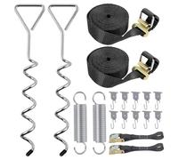W&H Set per tenda da sole Thule Omnistor, set per verande di camper con tendalini anti-tempesta da campeggio, 2 cinghie di tensionamento, 2 picchetti da 40 cm, 2 molle, 1 borsa, 10 ganci