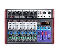 W IN-MIX Console mixer audio a 8 canali con Bluetooth, registrazione USB, Reverb FX, alimentazione phantom 48V e lettore MP3 - Mixer professionale per studio e live per DJ, karaoke e podcasting