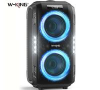 W-KING 250W PEAK Altoparlante Bluetooth di grandi dimensioni Più forte/Massivo 120dB/12 Bassi personalizzati, V5.3 Big Party Boombox Altoparlante portatile Wireless Black