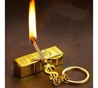 W-Lynn Accendino Antivento Accendino Permanente Accendino a Cherosene Compatto di Lusso, Portachiavi Portatile, Barbecue da Campeggio all'aperto, Decorazioni da Collezione (Color : Gold)