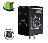 W&O 2 in 1 Charger(Type C/L), 120w Compatible Fast, Retractable Wall, All in One Foldable Plug for iPhone, Fast Charging Power Adapter for Smartphone (Black)