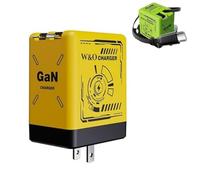 W&O 2 in 1 Gan Charger (Type C/L),120w Compatible Fast Retractable Wall,All in one foldable plug for iphone,Retractable Power Adapter,for iPhone, Phone, Tablet (orange)
