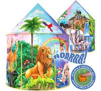 W&O Tenda per Bambini Jungle Adventure con Tasto Jungle Call, Tenda Bambini Animali Giungla, Tenda Gioco Bambini Pop-up, Tende da Gioco per Bambini, Animali per Bambini