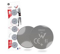 W Onder Full Energy - Batterie a bottone CR2430 al litio 3V a lunga durata, confezione da 5 batterie, confezione sicura, ideali per piccoli dispositivi elettronici.