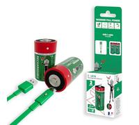W onder Full Energy - Batterie C / LR14 - Ricaricabili tramite USB-C - Cavo USB-C incluso, lunga durata, 1,5 V, 3500 mWh, 2100 mAh, confezione da 2 batterie