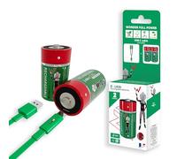 W onder Full Energy - Batterie D / LR20 ricaricabili tramite USB-C - Cavo USB-C incluso, lunga durata, 1,5 V, 6000 mWh, 3600 mAh, confezione da 2 batterie