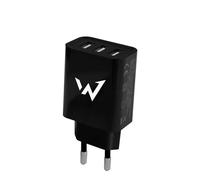W onder Full Power - Caricatore di rete per smartphone e tablet, 15 W, 3 porte USB-A, colore: nero