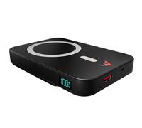 W onder Powerbank Magnetico 10.000 mAh - Ricarica wireless 15W e cablata 20W - USB-C Incluso - iPhone MagSafe & Android - Ultra compatto con display LCD - Magnetico e leggero